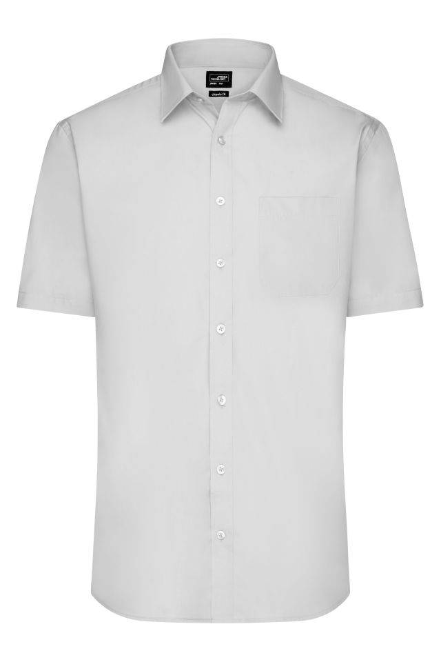 Men's Shirt Shortsleeve Poplin Klassisches Shirt aus pflegeleichtem Mischgewebe grau, Gr. XL