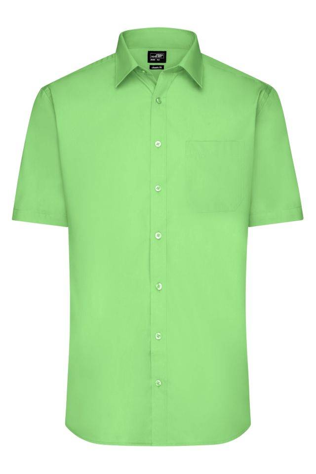 Men's Shirt Shortsleeve Poplin Klassisches Shirt aus pflegeleichtem Mischgewebe grün, Gr. 3XL