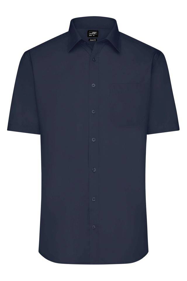 Men's Shirt Shortsleeve Poplin Klassisches Shirt aus pflegeleichtem Mischgewebe blau, Gr. L