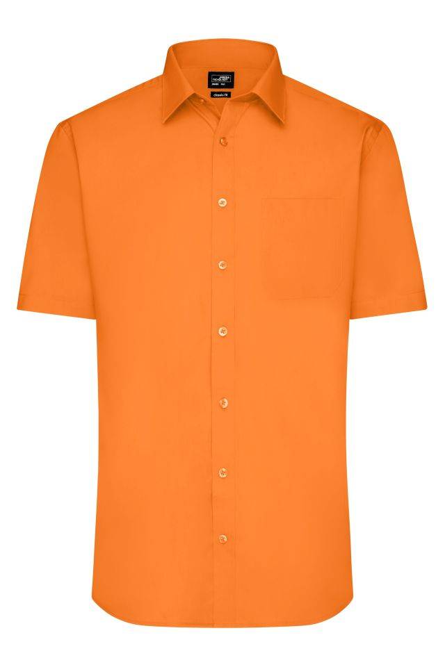 Men's Shirt Shortsleeve Poplin Klassisches Shirt aus pflegeleichtem Mischgewebe orange, Gr. 3XL