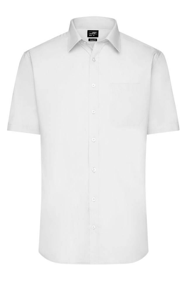 Men's Shirt Shortsleeve Poplin Klassisches Shirt aus pflegeleichtem Mischgewebe weiß, Gr. 3XL