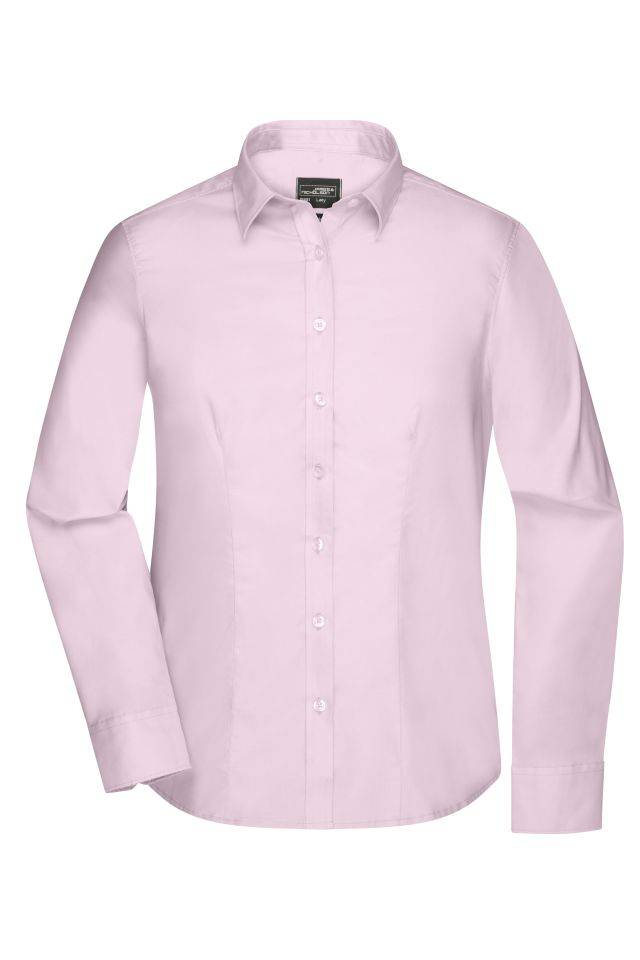Ladies' Shirt Longsleeve Micro-Twill Klassisches Shirt in pflegeleichter Baumwollqualität pink, Gr. M