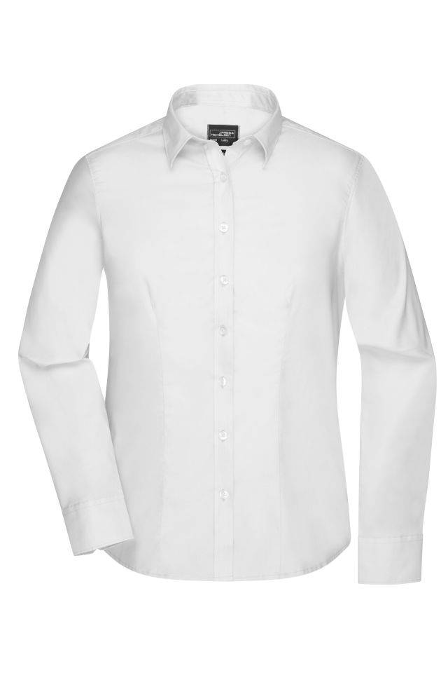 Ladies' Shirt Longsleeve Micro-Twill Klassisches Shirt in pflegeleichter Baumwollqualität weiß, Gr. 3XL