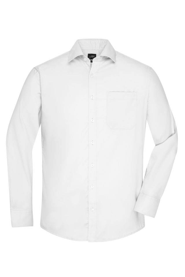 Men's Shirt Longsleeve Micro-Twill Klassisches Shirt in pflegeleichter Baumwollqualität weiß, Gr. S