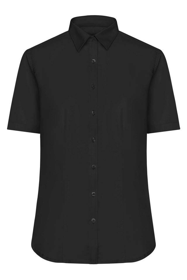 Ladies' Shirt Shortsleeve Micro-Twill Klassisches Shirt in pflegeleichter Baumwollqualität schwarz, Gr. M