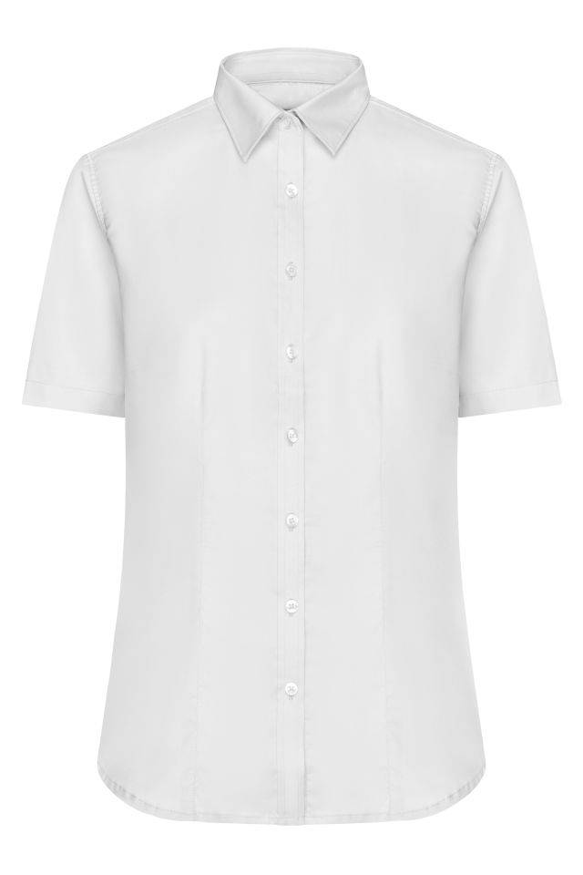Ladies' Shirt Shortsleeve Micro-Twill Klassisches Shirt in pflegeleichter Baumwollqualität weiß, Gr. M