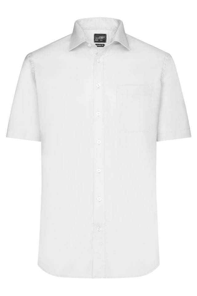Men's Shirt Shortsleeve Micro-Twill Klassisches Shirt in pflegeleichter Baumwollqualität weiß, Gr. XL