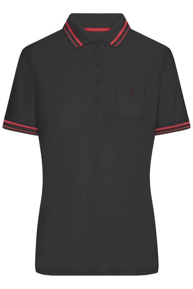 Ladies' Polo Funktionelles Polo mit hohem Tragekomfort schwarz/rot, Gr. L