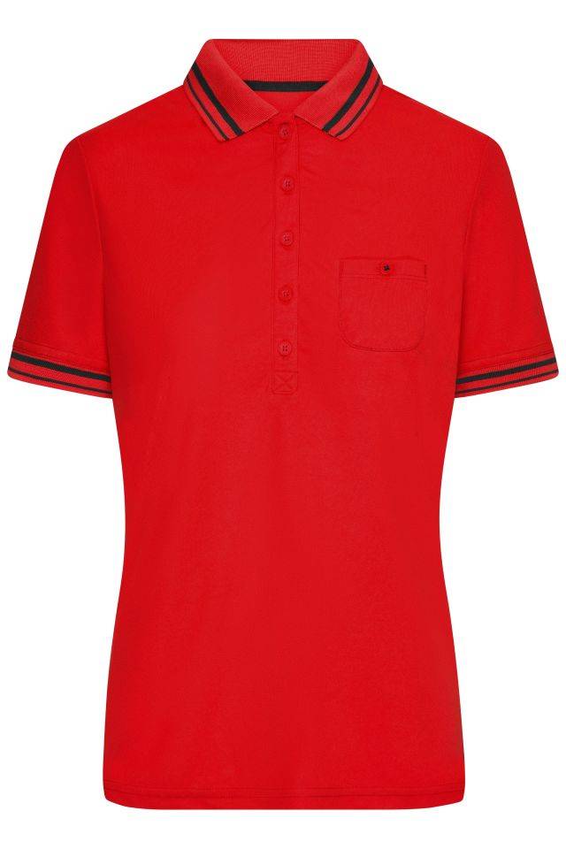 Ladies' Polo Funktionelles Polo mit hohem Tragekomfort schwarz/rot, Gr. XXL