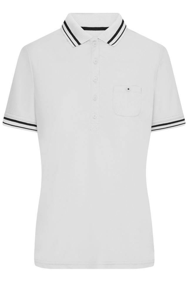 Ladies' Polo Funktionelles Polo mit hohem Tragekomfort weiß/schwarz, Gr. XXL