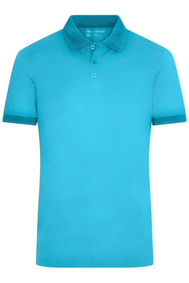 Men's Heather Polo Melange Polo mit modischen Details blau, Gr. 3XL