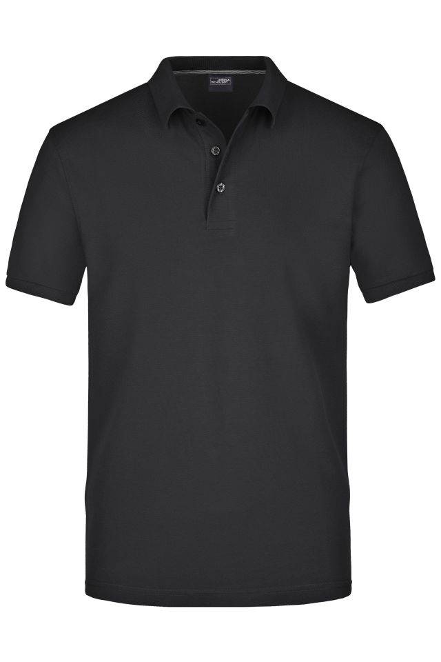 Men's Pima Polo Poloshirt in Premiumqualität schwarz, Gr. S