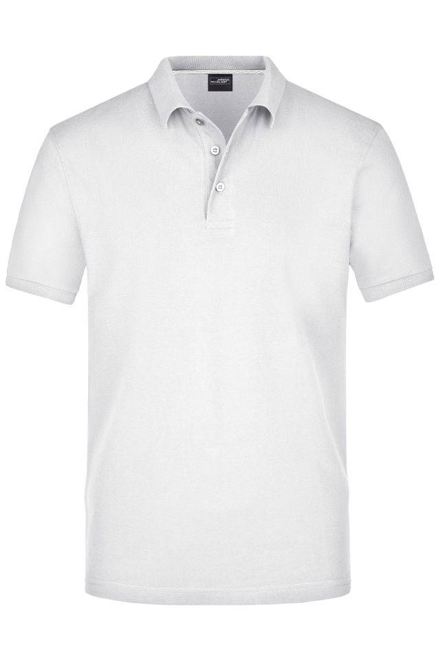 Men's Pima Polo Poloshirt in Premiumqualität weiß, Gr. L