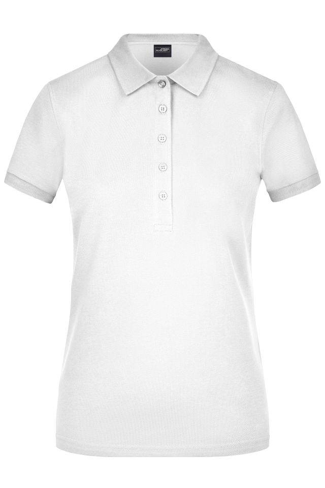 Ladies' Elastic Polo Piqué Klassisches Polo in elastischer Piqué-Qualität weiß, Gr. M