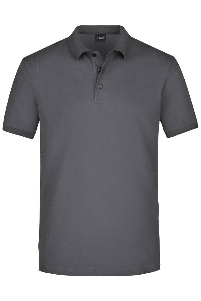 Men's Elastic Polo Piqué Klassisches Polo in elastischer Piqué-Qualität grau, Gr. 3XL