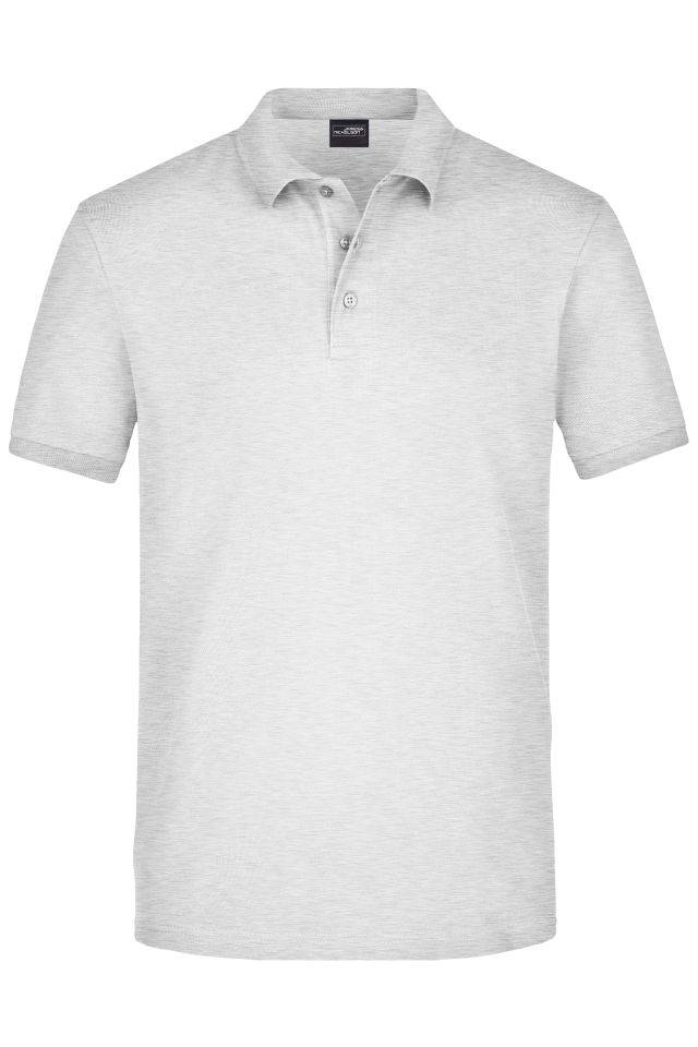 Men's Elastic Polo Piqué Klassisches Polo in elastischer Piqué-Qualität grau, Gr. L