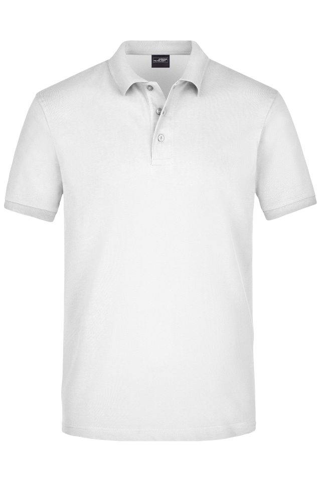 Men's Elastic Polo Piqué Klassisches Polo in elastischer Piqué-Qualität weiß, Gr. S