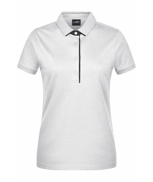 Ladies' Polo Single Stripe Klassisches Polo mit Kontrastelementen weiß/schwarz, Gr. M