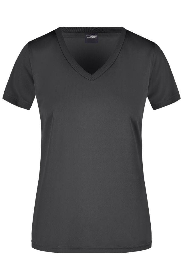 Ladies' Active-V Funktions T-shirt für Freizeit und Sport schwarz, Gr. M