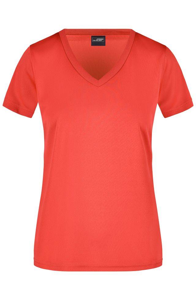 Ladies' Active-V Funktions T-shirt für Freizeit und Sport rot, Gr. XS