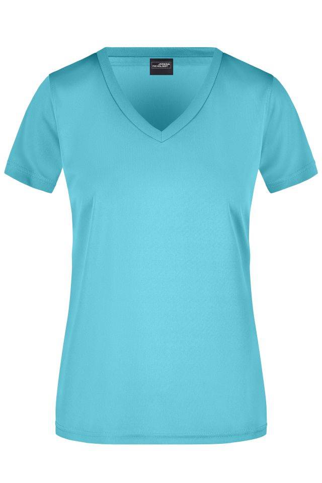 Ladies' Active-V Funktions T-shirt für Freizeit und Sport blau, Gr. M
