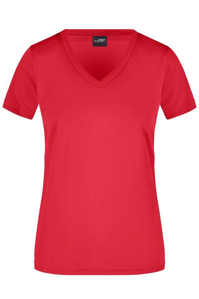 Ladies' Active-V Funktions T-shirt für Freizeit und Sport rot, Gr. 3XL