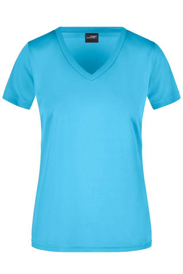 Ladies' Active-V Funktions T-shirt für Freizeit und Sport blau, Gr. S