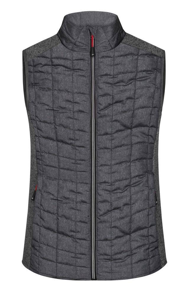 Ladies' Knitted Hybrid Vest Weste im stylischen Materialmix grau, Gr. XL