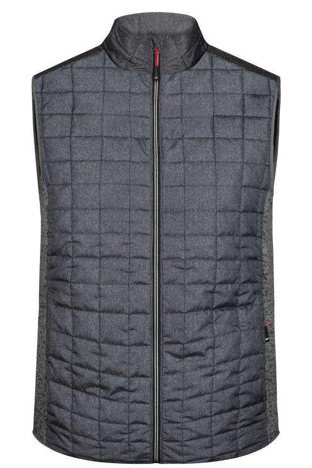 Men's Knitted Hybrid Vest Weste im stylischen Materialmix grau, Gr. XXL