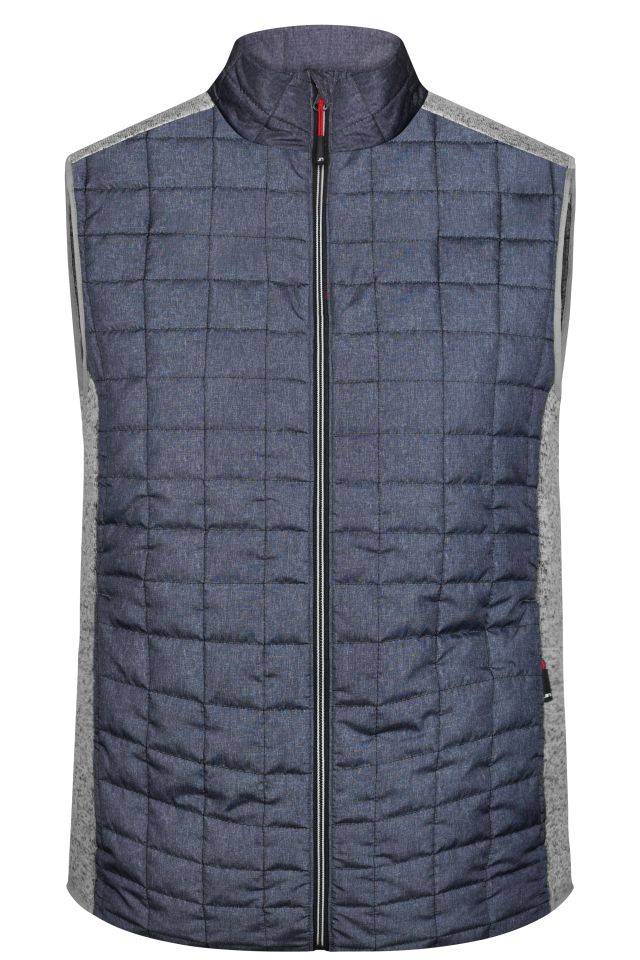 Men's Knitted Hybrid Vest Weste im stylischen Materialmix grau, Gr. XL