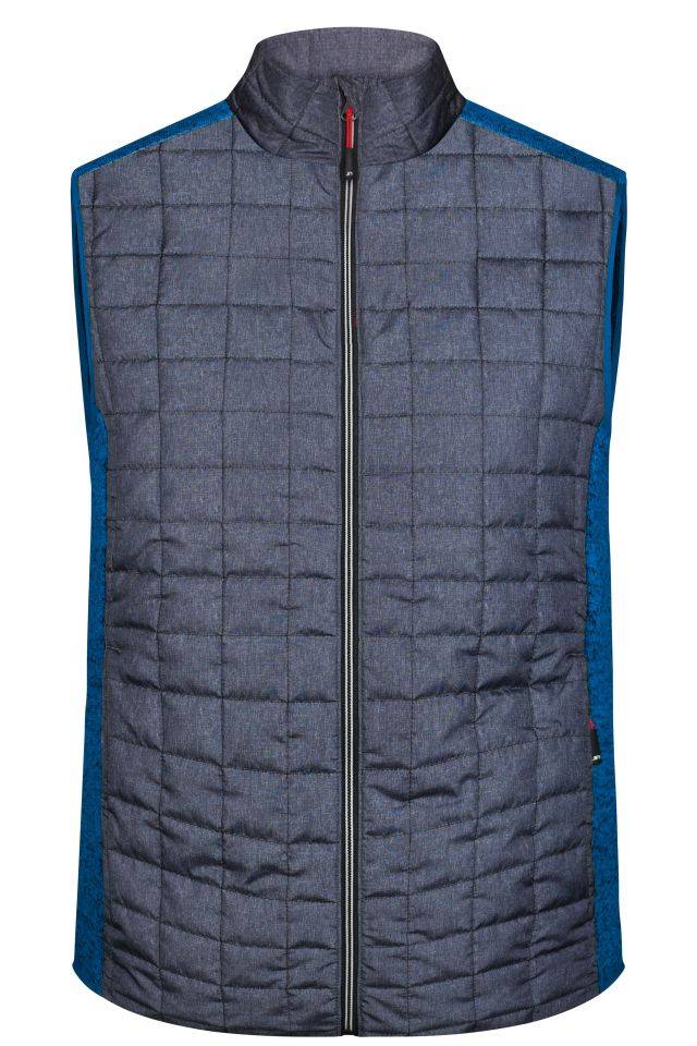 Men's Knitted Hybrid Vest Weste im stylischen Materialmix grau/blau, Gr. XXL