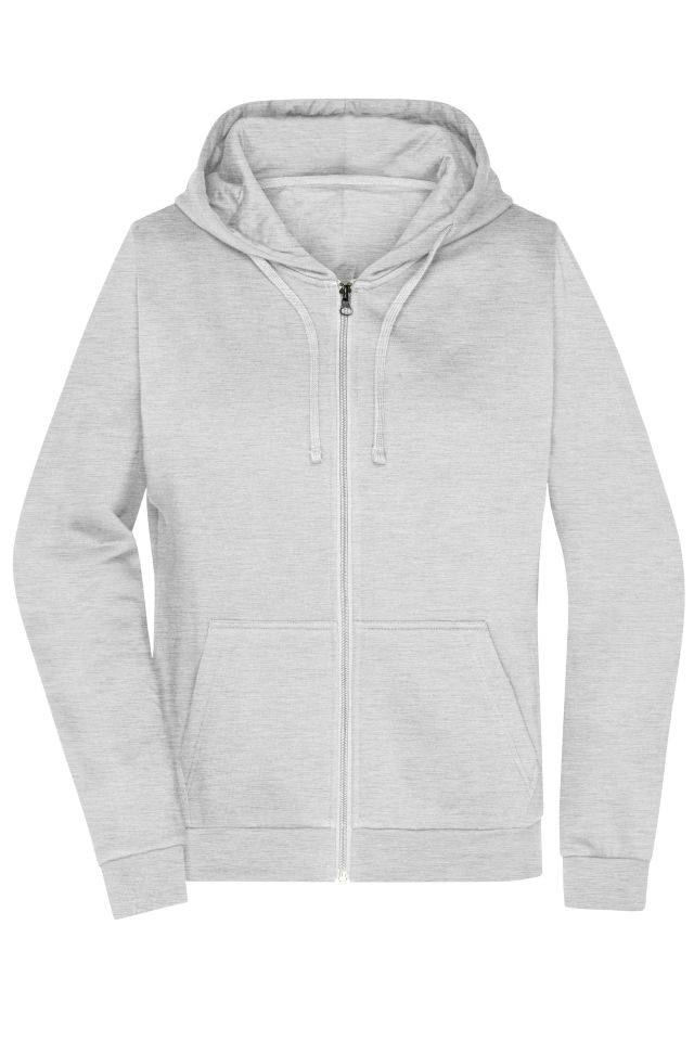 Promo Zip Hoody Lady Klassische Sweatjacke mit Kapuze grau, Gr. M