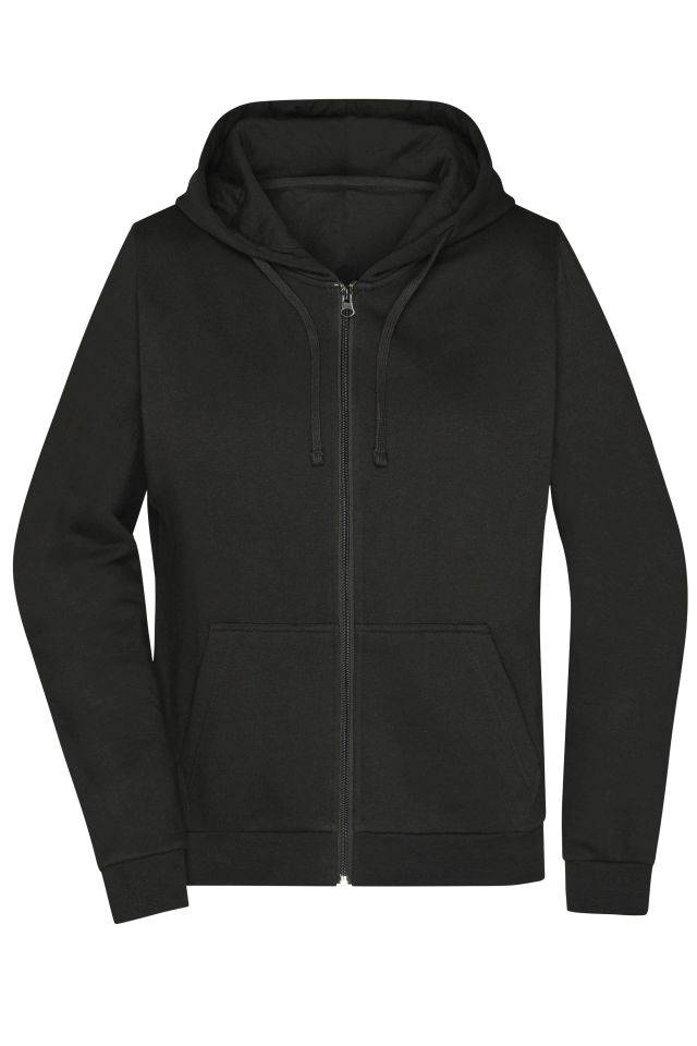 Promo Zip Hoody Lady Klassische Sweatjacke mit Kapuze schwarz, Gr. L
