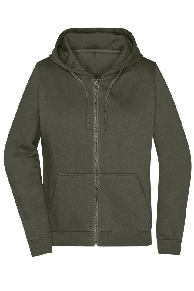 Promo Zip Hoody Lady Klassische Sweatjacke mit Kapuze grau, Gr. XXL