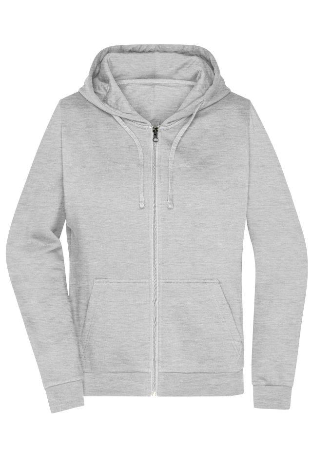Promo Zip Hoody Lady Klassische Sweatjacke mit Kapuze grau, Gr. L