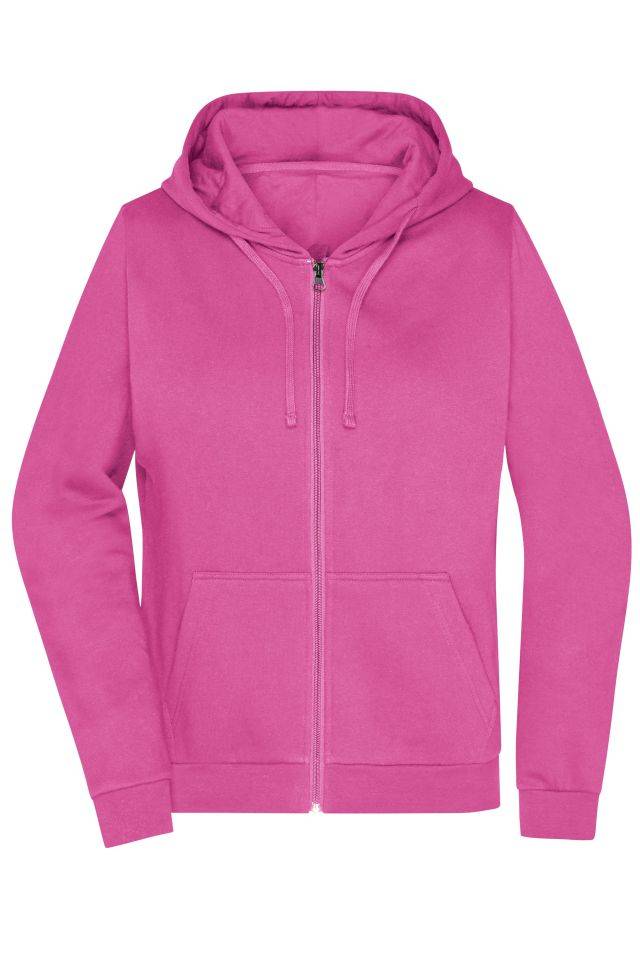 Promo Zip Hoody Lady Klassische Sweatjacke mit Kapuze pink, Gr. M
