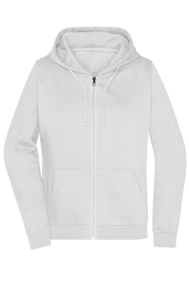 Promo Zip Hoody Lady Klassische Sweatjacke mit Kapuze weiß, Gr. S