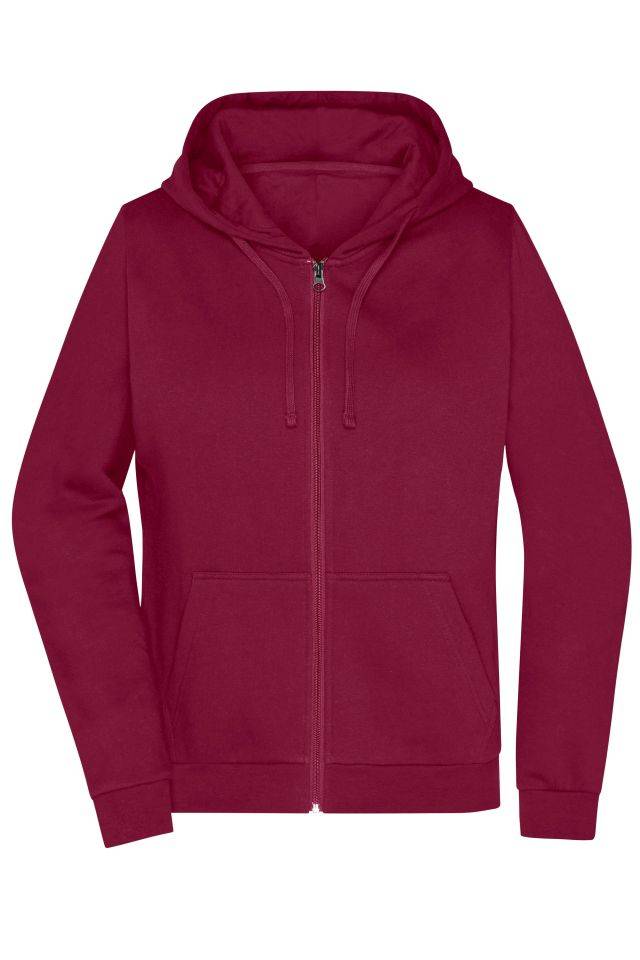Promo Zip Hoody Lady Klassische Sweatjacke mit Kapuze rot/weinrot, Gr. XXL