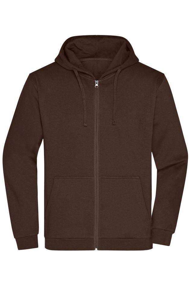 Promo Zip Hoody Men Klassische Sweatjacke mit Kapuze braun, Gr. 4XL