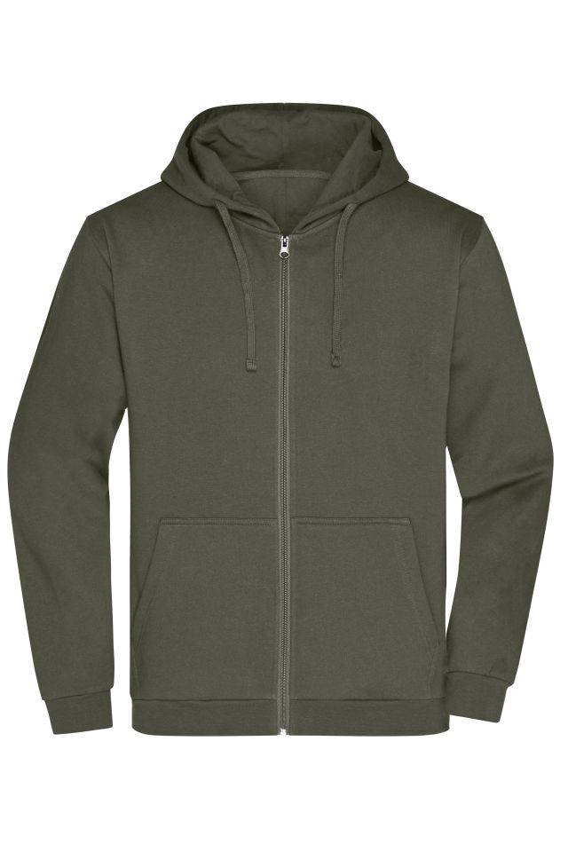 Promo Zip Hoody Men Klassische Sweatjacke mit Kapuze grau, Gr. 5XL