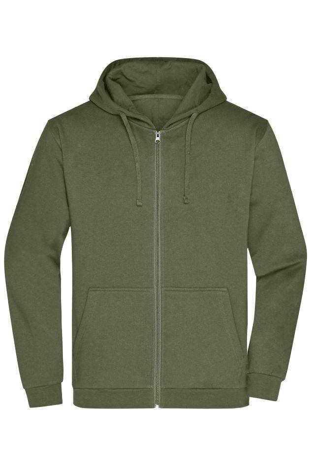 Promo Zip Hoody Men Klassische Sweatjacke mit Kapuze braun/grün/oliv, Gr. 4XL