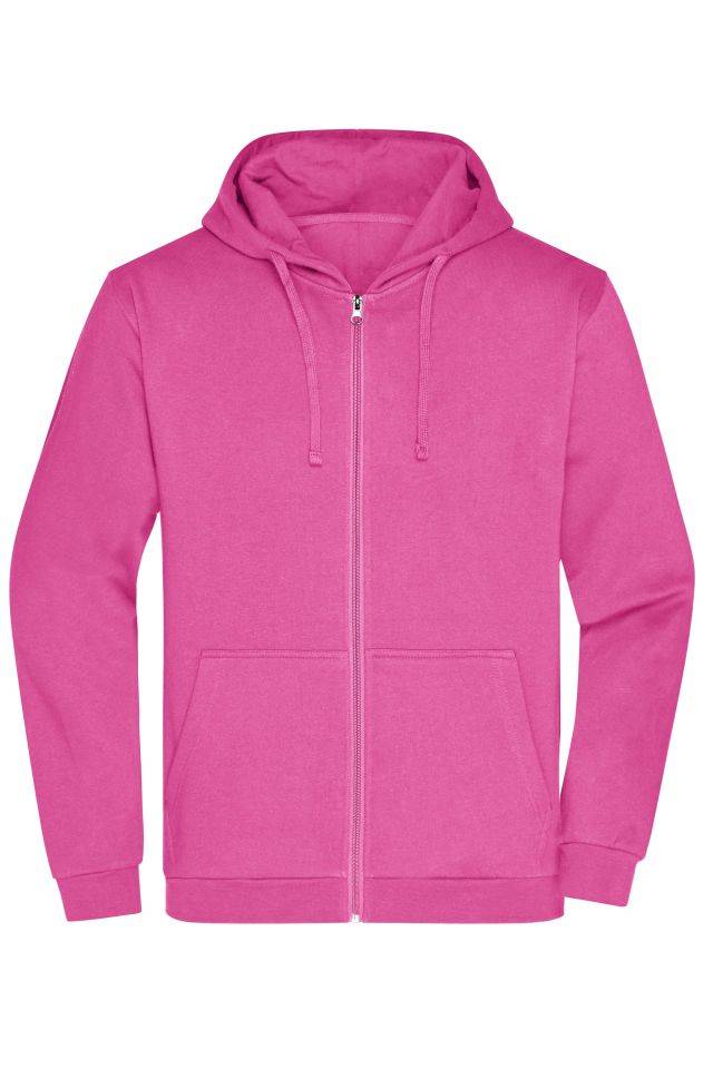 Promo Zip Hoody Men Klassische Sweatjacke mit Kapuze pink, Gr. XL