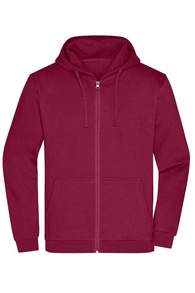 Promo Zip Hoody Men Klassische Sweatjacke mit Kapuze rot/weinrot, Gr. 4XL
