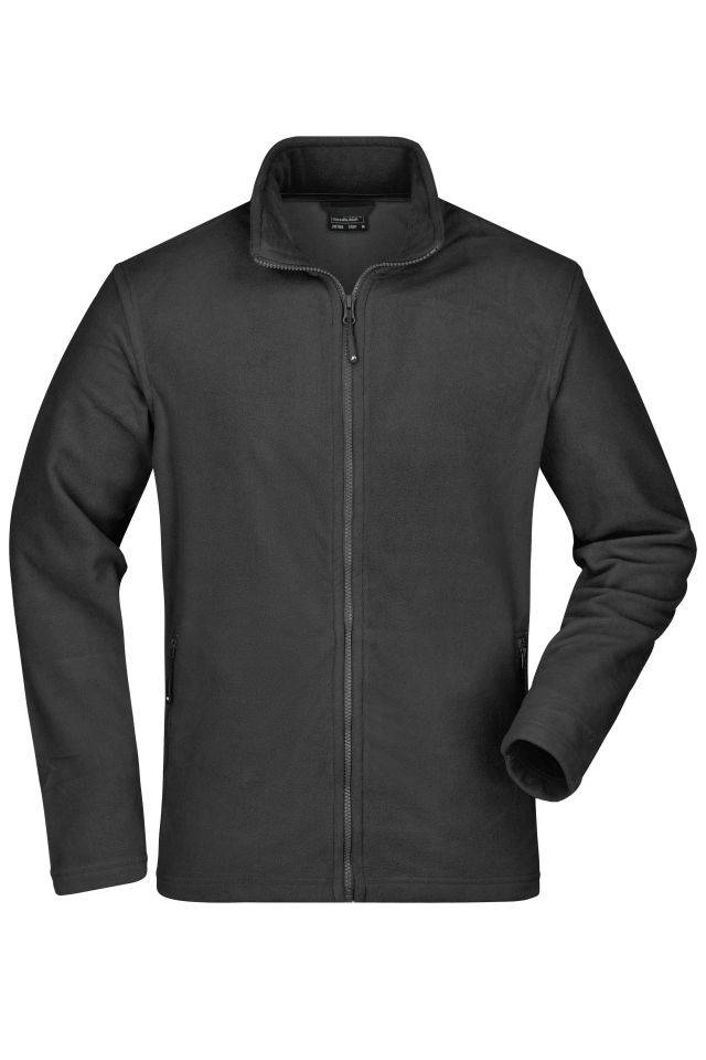 Men's Basic Fleece Jacket Klassische Fleece-Jacke mit Stehkragen schwarz, Gr. XL