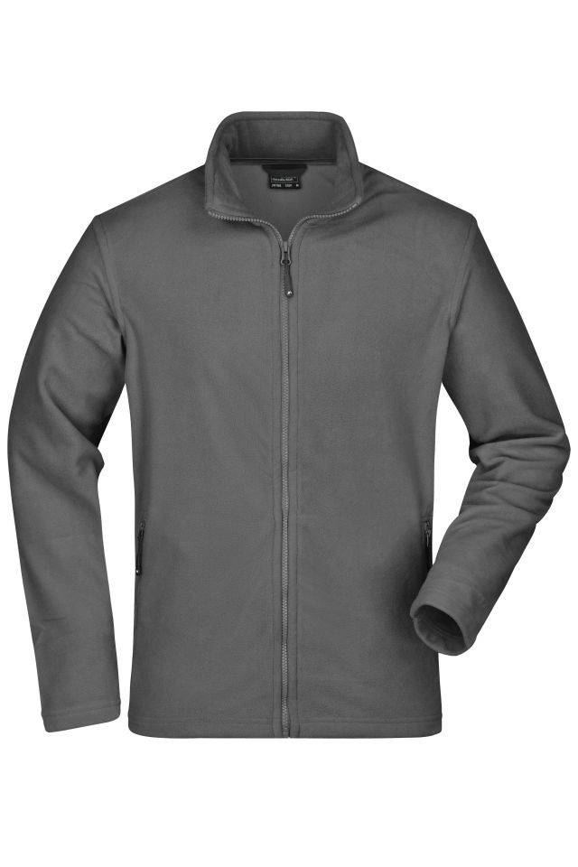 Men's Basic Fleece Jacket Klassische Fleece-Jacke mit Stehkragen grau, Gr. XXL