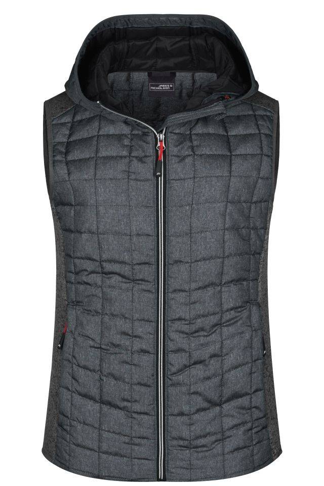 Ladies' Knitted Hybrid Vest Weste im stylischen Materialmix grau, Gr. XL