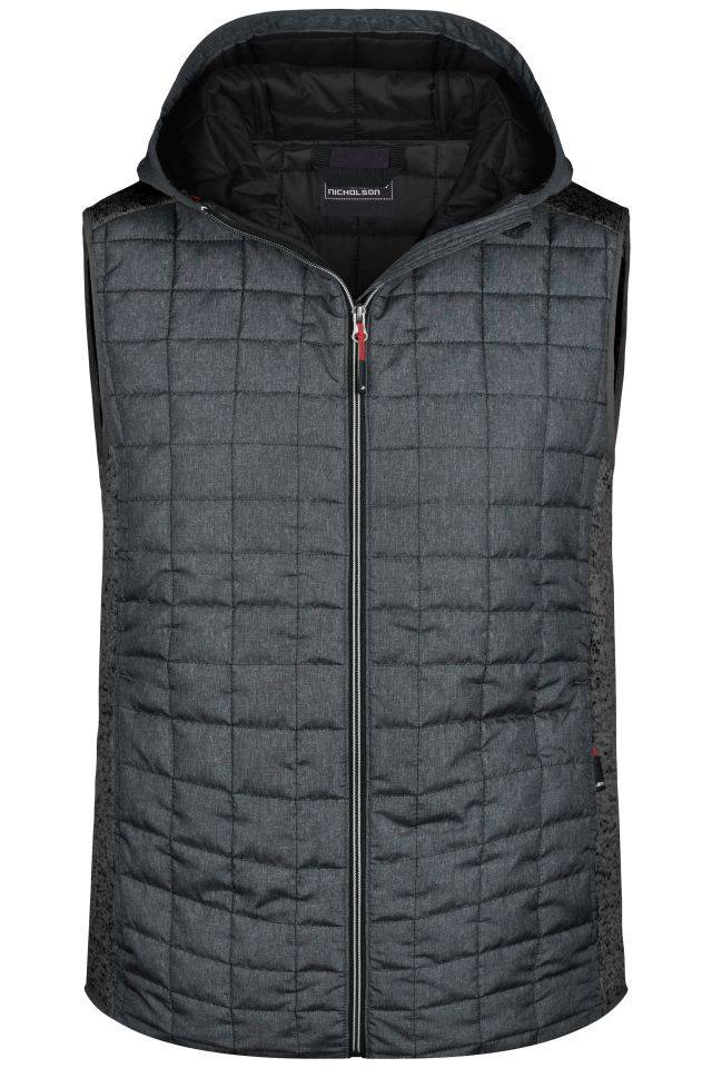 Men's Knitted Hybrid Vest Weste im stylischen Materialmix grau, Gr. M