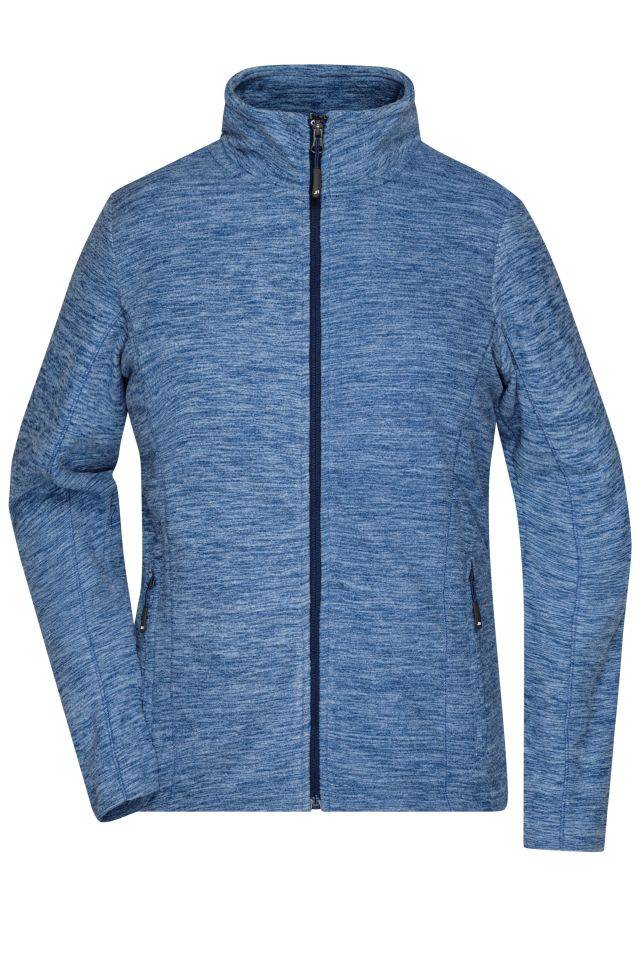 Ladies' Fleece Jacket Fleecejacke in modischer Melange-Optik blau, Gr. S