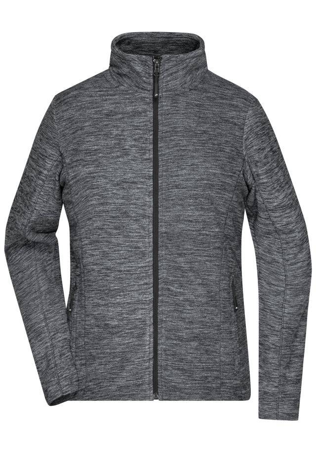 Ladies' Fleece Jacket Fleecejacke in modischer Melange-Optik grau, Gr. XL