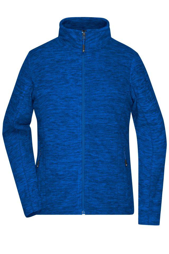 Ladies' Fleece Jacket Fleecejacke in modischer Melange-Optik blau, Gr. XL